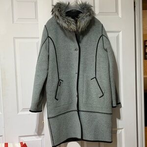 Epsilon Canada Wool Blend Coat Faux Fur Jacket